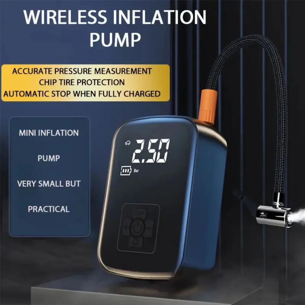 Electric Inflator Pump Wireless Wired Car Air Compressor Air Pump LED Light Portable Motorcycle Bicycle Car Tire Air Compressors