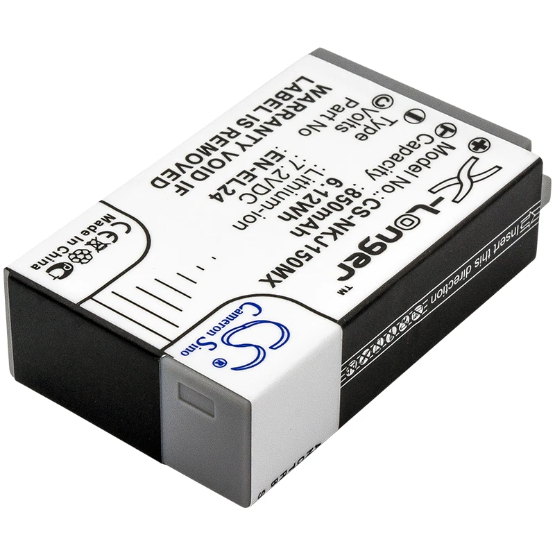 Battery for NiKon 1 J5 PN:EN-EL24,VFB11901 (500mAh / 850mAh) 7.2V