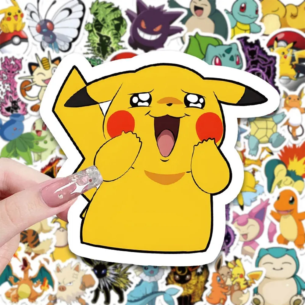 10/30/50/100pcs Kawaii Anime Pikachu Pokemon Stickers for Kids DIY Laptop Skateboard Phone Waterproof Cute Cartoon Sticker Toys