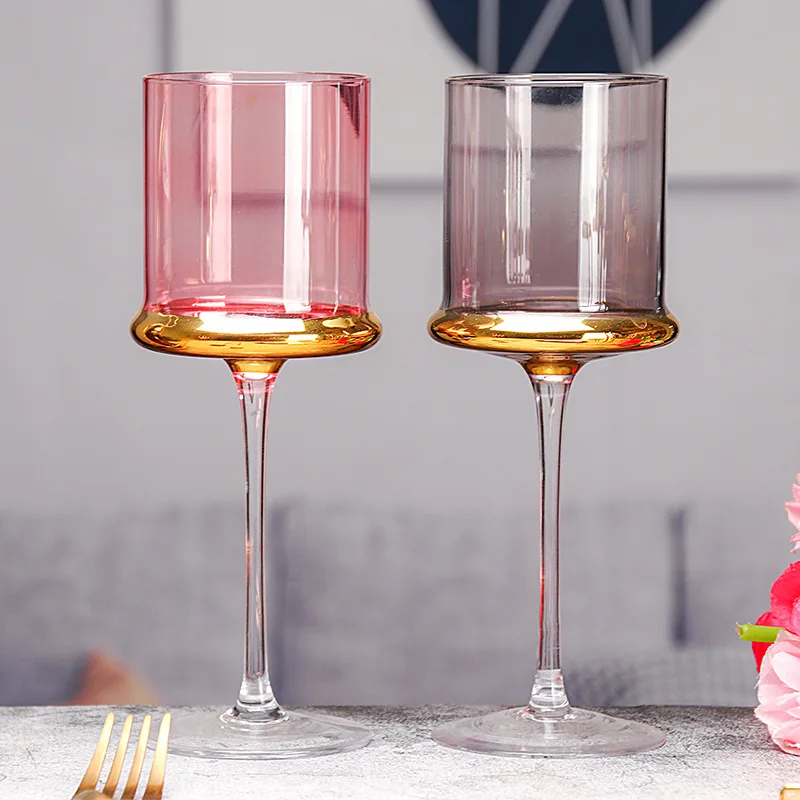 European creative crystal glass model room wine glass ornaments cylindrical red wine glass champagne glass