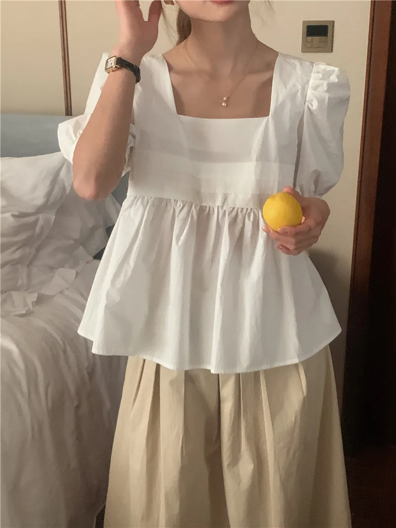 

Summer Women Blouse Spring Shirt Female Woman Blouse Maxi Blusas Chiffon Casual Elegant Vintage Long Sleeve Oversize Loose White