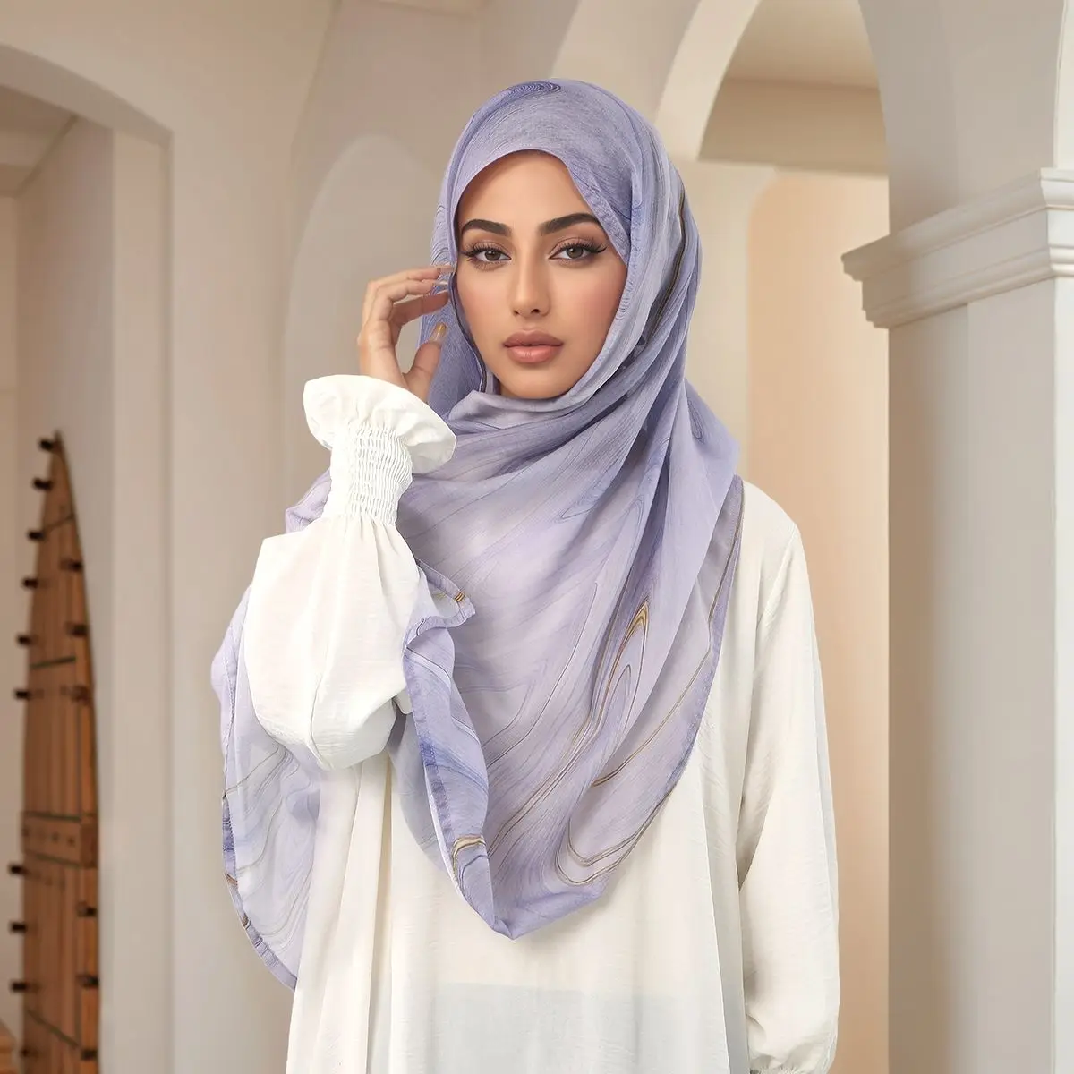 جديد المائية مشروط الحجاب وشاح الرقمية المطبوعة مسلم موضة القطن الحجاب المرأة وشاح Turbante Feminino الأفريقي الإسلام الهدايا #4