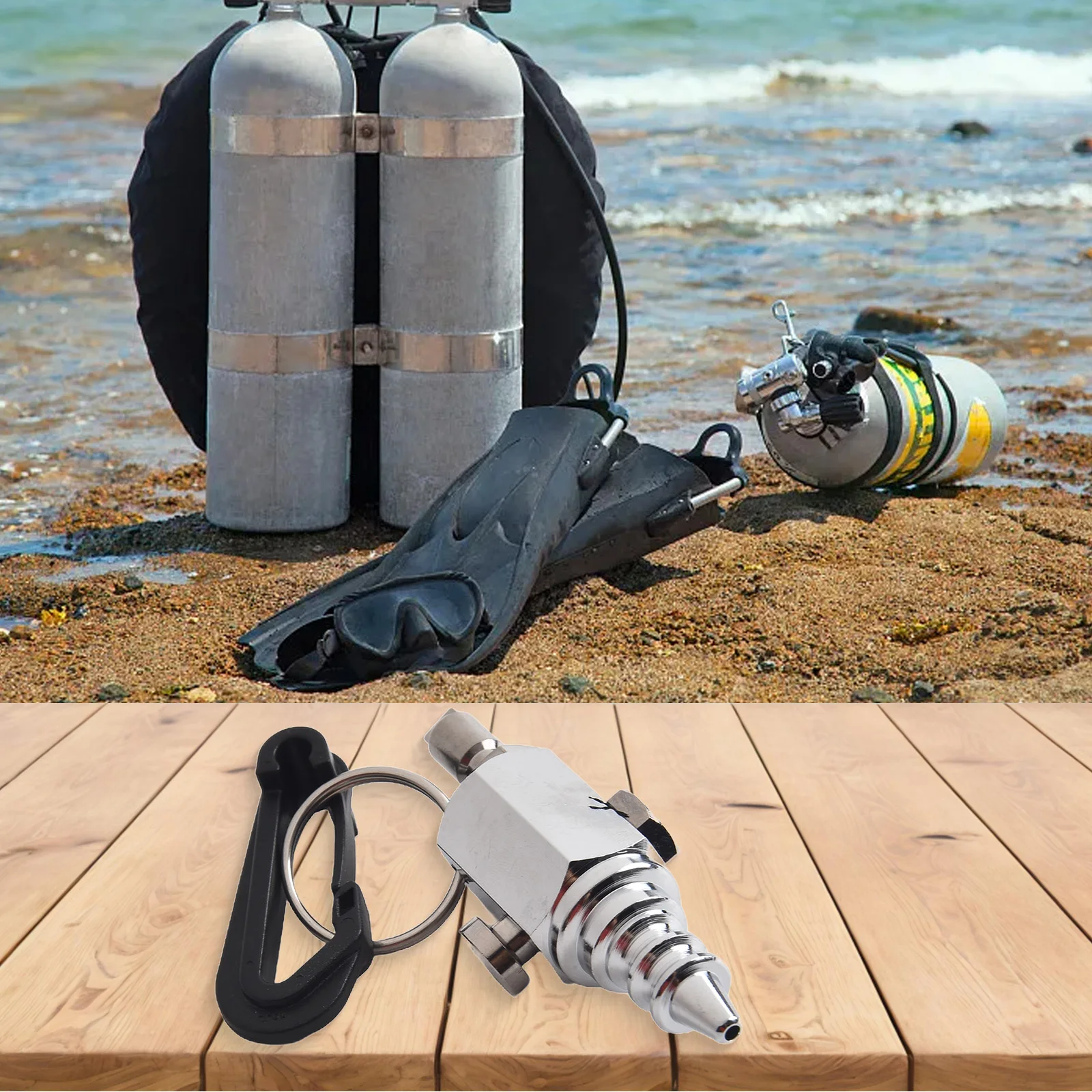 Used Inflatable Items Stainless Steel Scuba Diving BCD Inflator Hose Tool Cleaning Equipment Cleaning Precision Equipment Clip