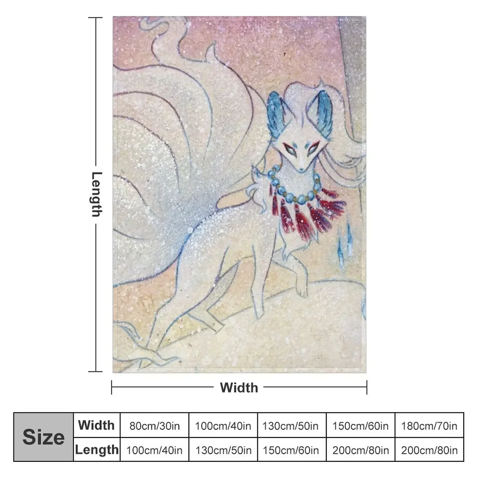 Winter Twilight Kitsune Guardian Throw Blanket Flannels Bed covers Summer Beddings Extra Large Throw Plush Thermal Blankets