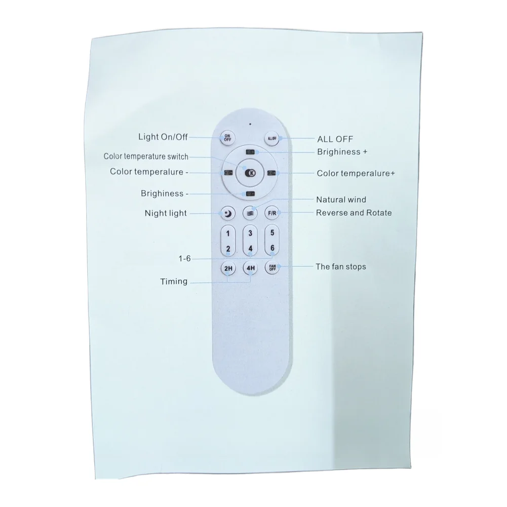 Fan Light Switch Ceiling Fan Remote 2h And 4h Timer Abs Material Build Reverse Rotation Function For Year Round Use