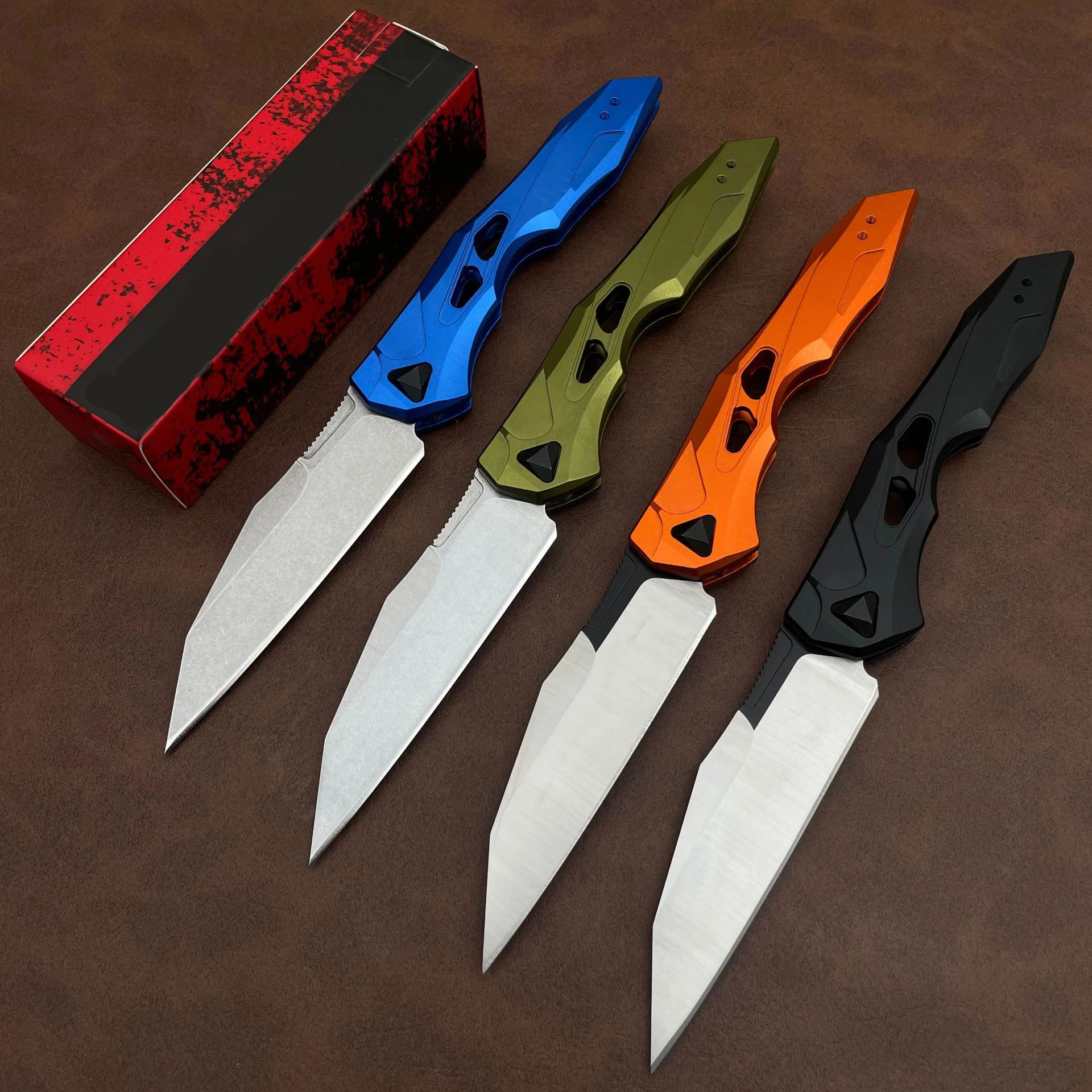 

4Models 7650 Launch 13 Folding Knife 3.5" Two-Tone CPM-154 Blade, Anodized Aluminum Handles