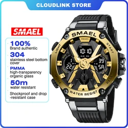 Men's Watches Sports Outdoor Waterproof Military Watch Date Multi Function Tactics LED Face Alarm Stopwatch for Men 8087