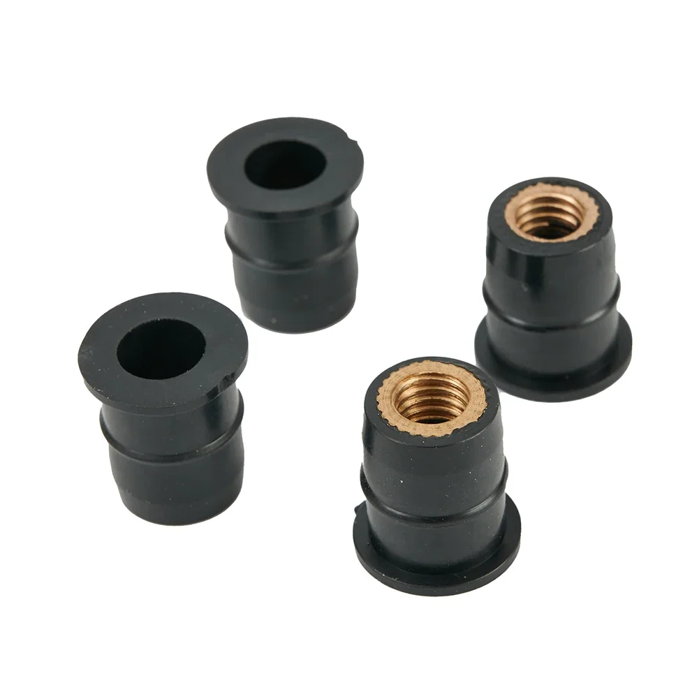 New Useful Nuts M6 Rubber Nut Portable Tool Reliable Fixing 6mm Replacement Replaces Rubber + Brass 10PCS / KIT