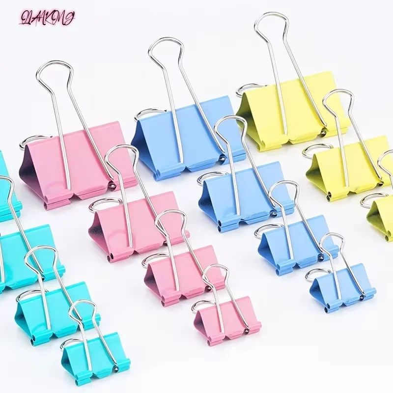 

10pcs/set colour Binder Clips Foldback Metal Paper Clips Notes Letter Paper Document Grip Clamps Office School Binding Supplies