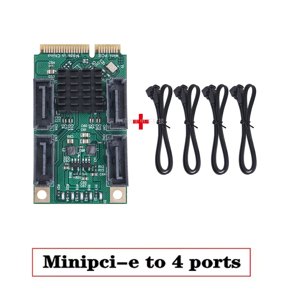 

Карта расширения Mini PCI-E к SATA3.0 Карта последовательного порта Sata Карта расширения жесткого диска Mini PCI-E 4-портовая