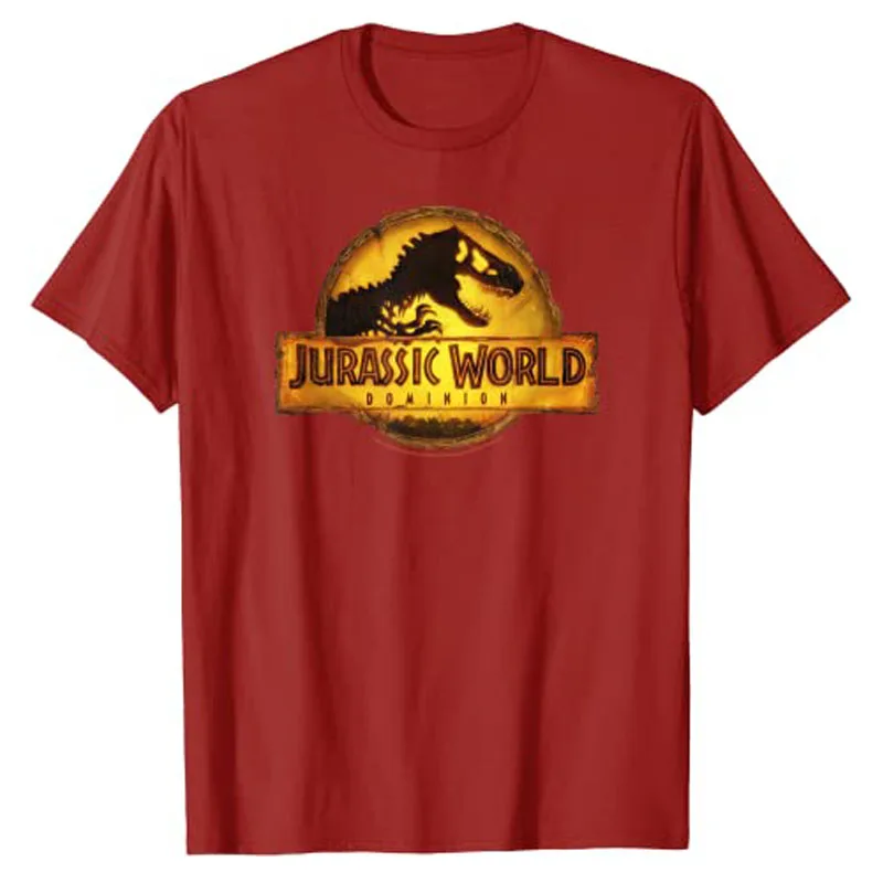 Jurassic World: Dominion T-Rex Logo T-Shirt Dinosaur Lover Outfit Graphic Tee Y2K Tops Cute Cartoon Apparel for Kids Adults