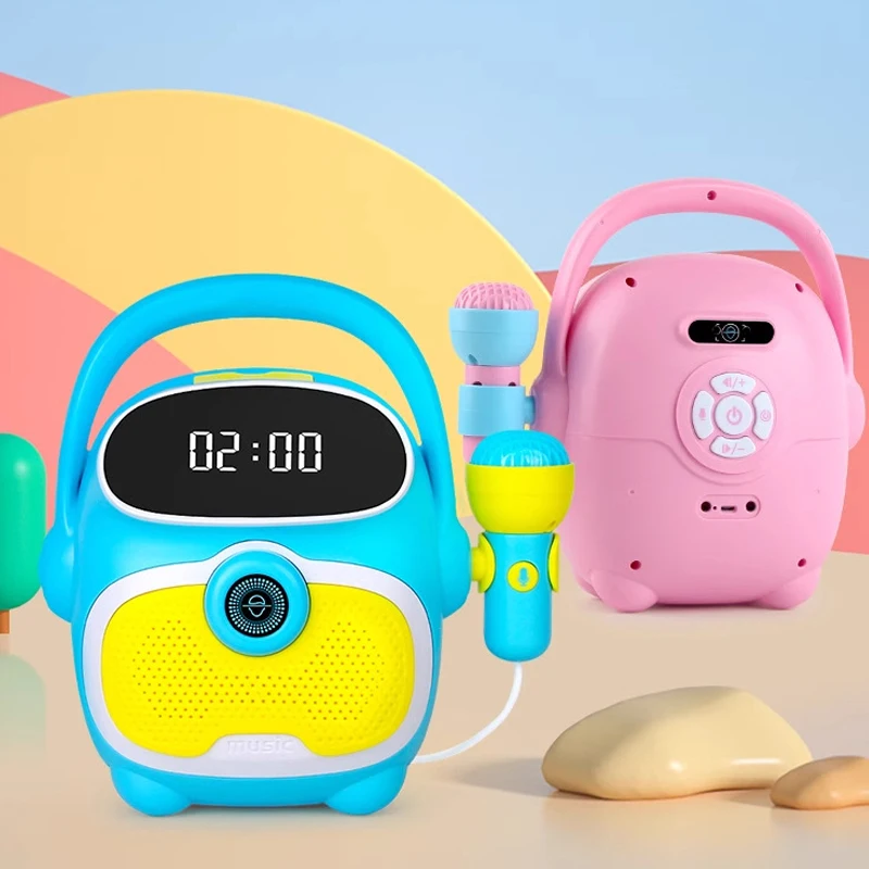 Microfoon Karaoke Machine Muziekinstrument Speelgoed Gezichtsherkenning Kindermuziekspeler Speelgoed Draagbare luidspreker voor jongens en meisjes