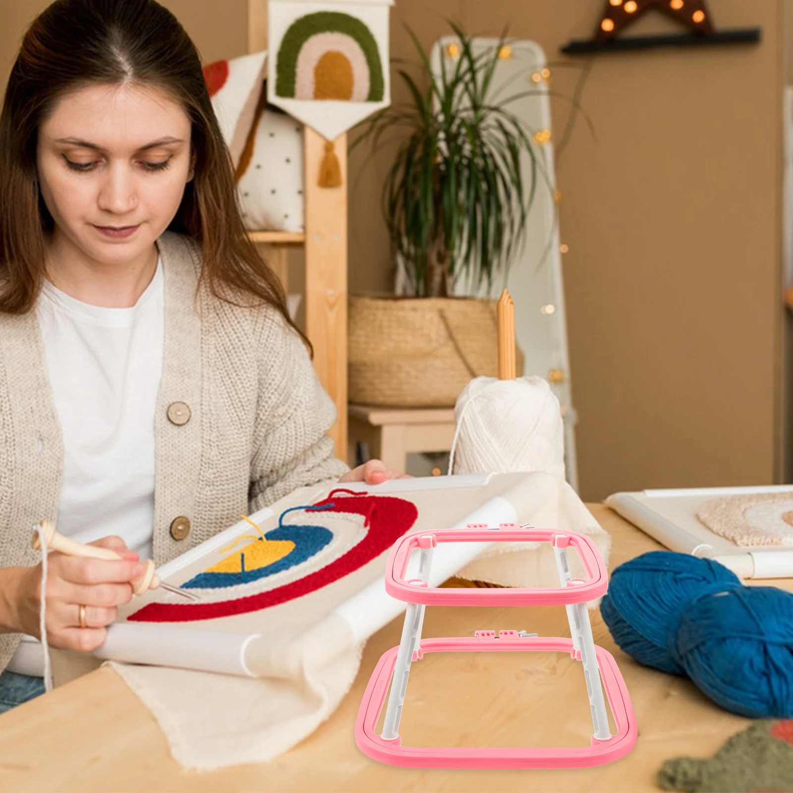 

Adjustable Desktop Embroidery Stand for Needlework Cross Stitch Holder Frame Support Bracket Portable Craft Tool for Home Travel