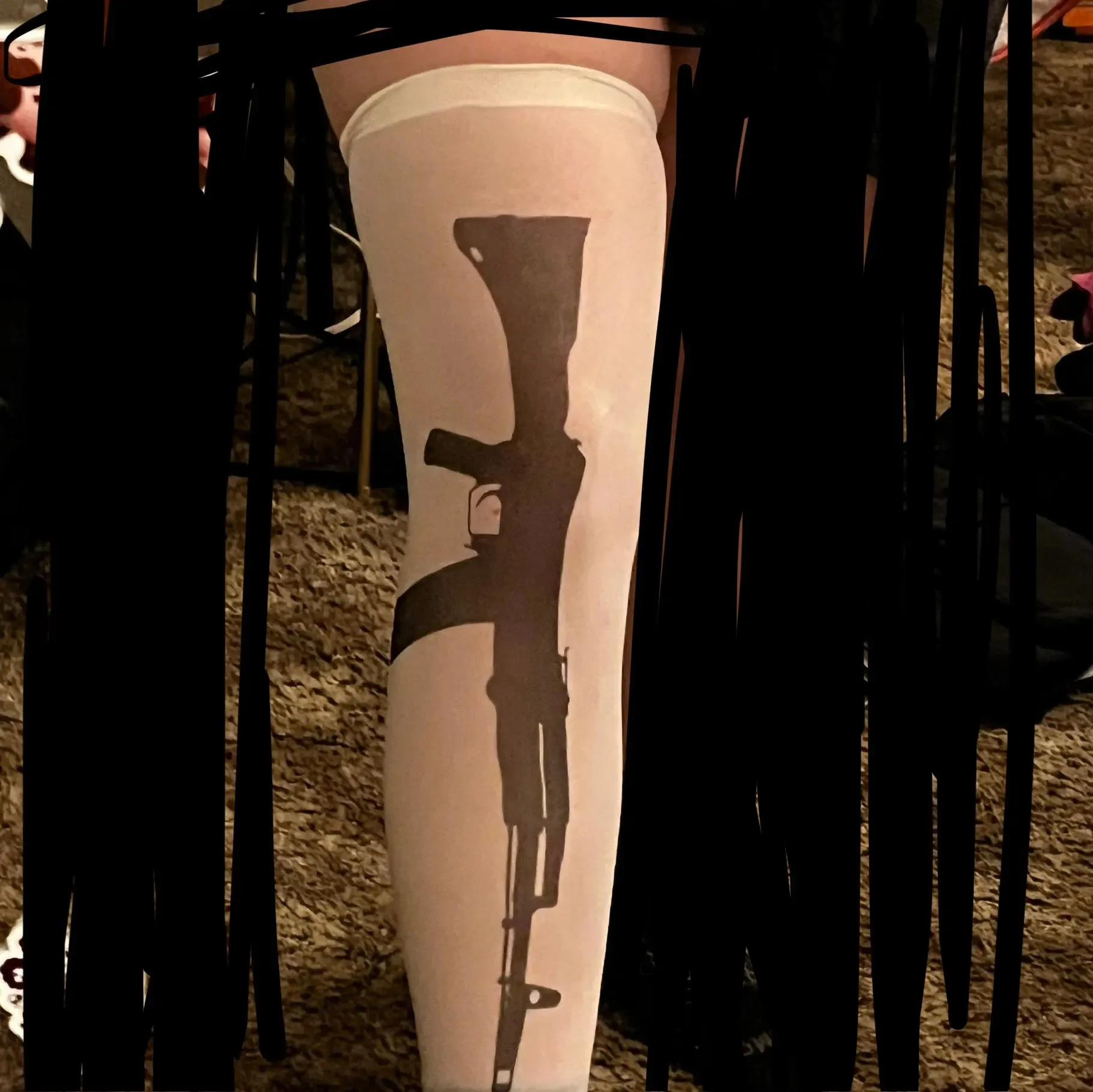 Women French Letter Print Thigh High Socks Sweet Cool JK Over‑the‑Knee Stockings Thin Breathable Daily Cosplay Long Socks
