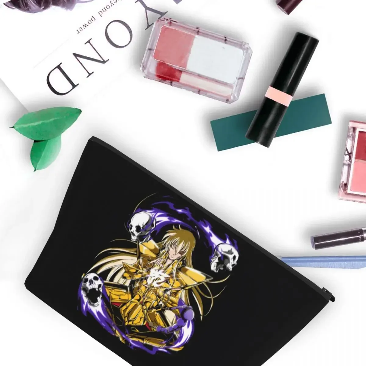 Knights Of The Zodiac Saint Seiya Women Cosmetic Bag Travel Makeup Organizer Pouch Toiletry Storage Dopp Kit Case