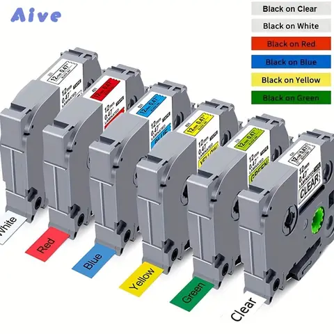 Aive Compatible Label Tape Replacement for Brother PTouch 12mmx8m TZe-231 431 531 631 731 Work for Ptouch PT-1000 1005 H110
