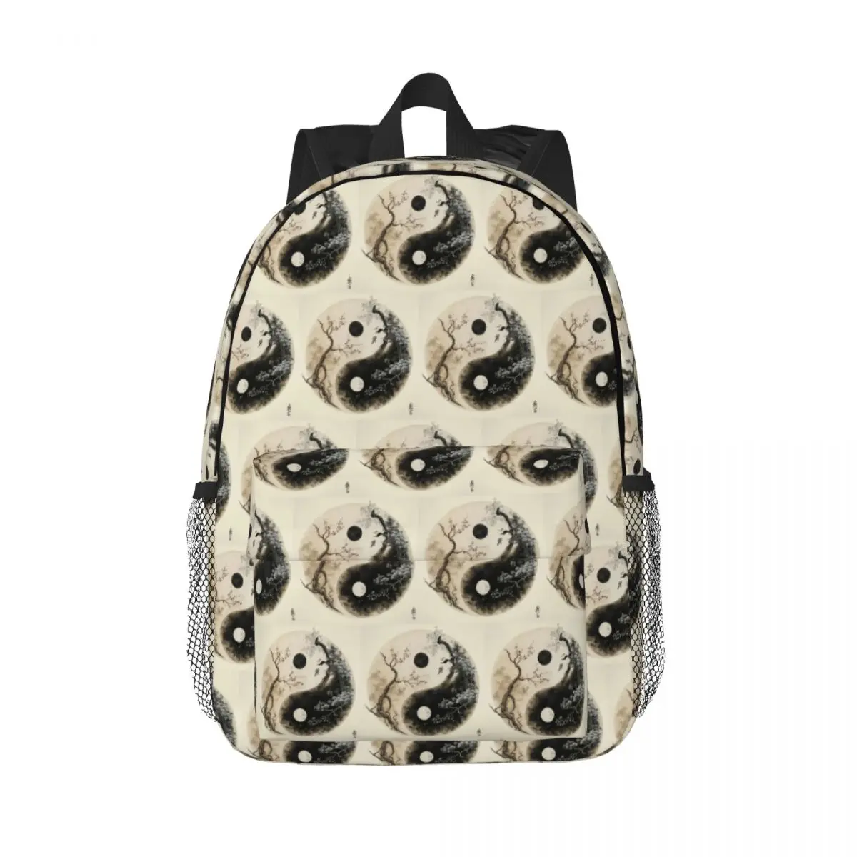 Chinese Yin Yang Graffiti Backpack Daypack Large Capacity Boys Girls BookBag Shoulder Bags for Men Women Children School Bag