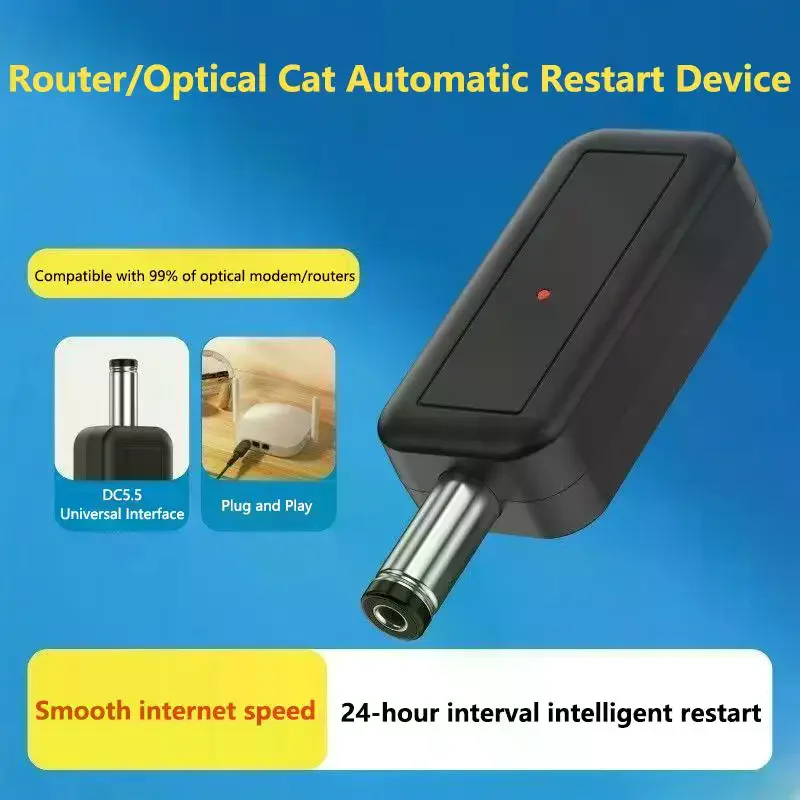 DC WiFi Auto Reboot Router 24H Automatic Power Off Reset Tool 5.5x2.1mm Restart Control Line 5V-24V