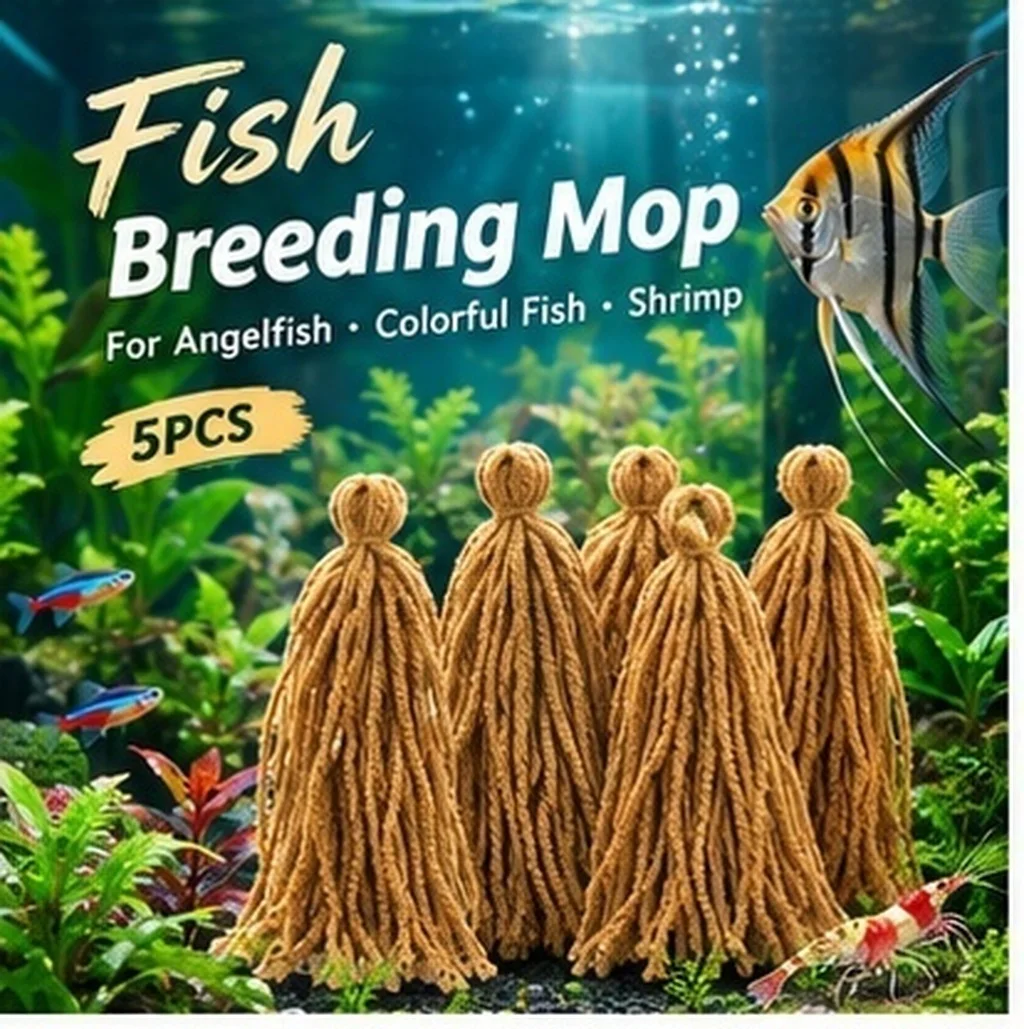 5 Pcs Egg Laying Spawning Mop with Suction Fish Reproduction Mops Breeding Brushes Aquarium