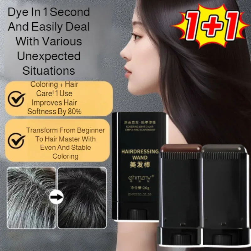 Waterproof and sweatproof hair dye to cover gray hair Temporary Hair Color Brush Pen for Gray Hair, Quick Hair Color Tool for Wo