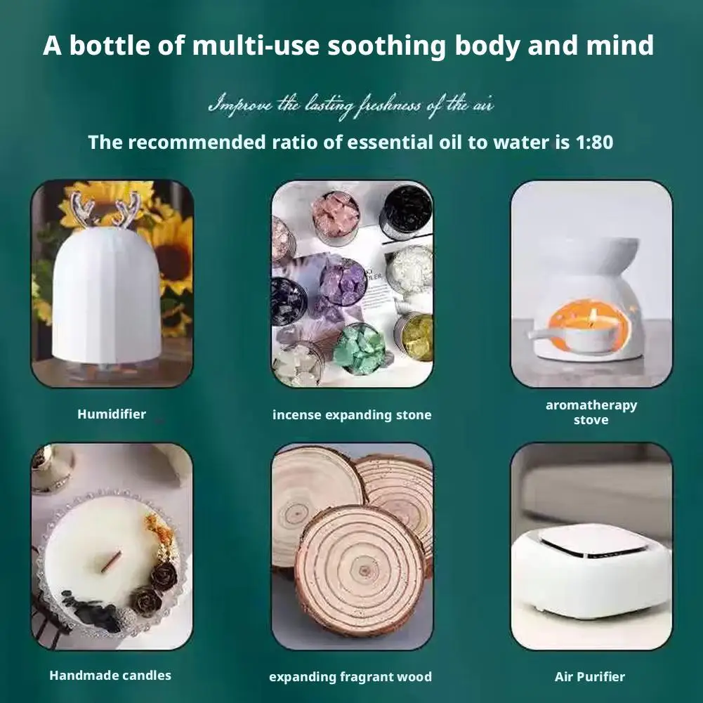 Huiles essentielles pour diffuseur d'arôme, humidificateur d'air soluble dans l'eau, lavande, Rose, Eucalyptus, pêche blanche, Oolong, 10ml