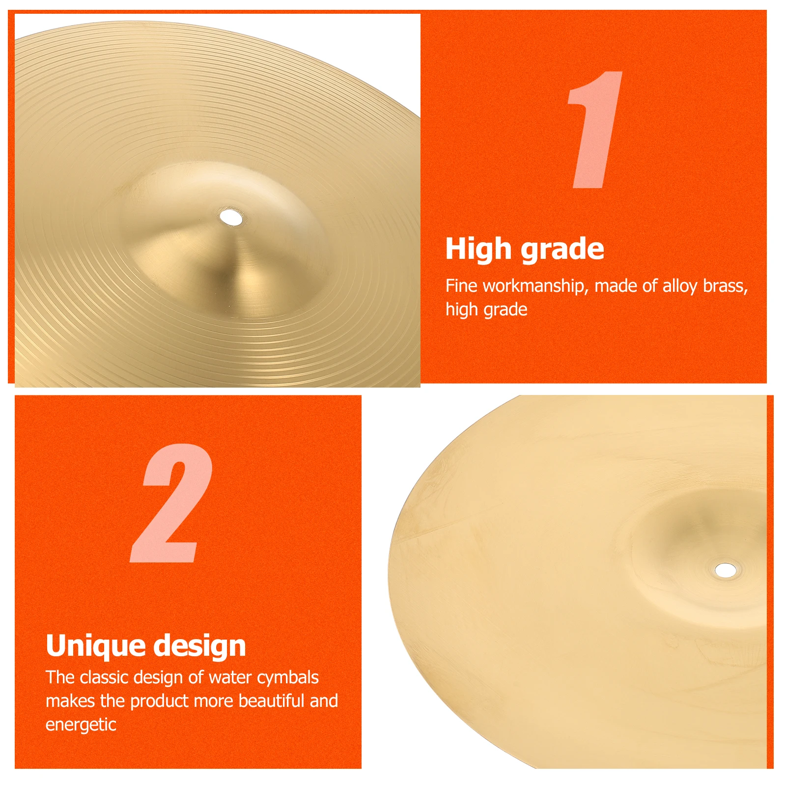 

Jazz Drum Cymbals Brass Percussion Metal Part Golden Small Size Easy Storage Replacement High Grade Material Drum Set Accessory