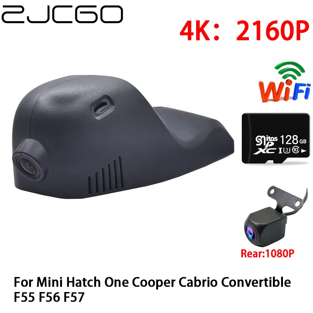 ZJCGO 2K 4K Car DVR Dash Cam Wifi Front Rear Camera 2 Lens 24h Parking for Mini Hatch One Cooper Cabrio Convertible F55 F56 F57