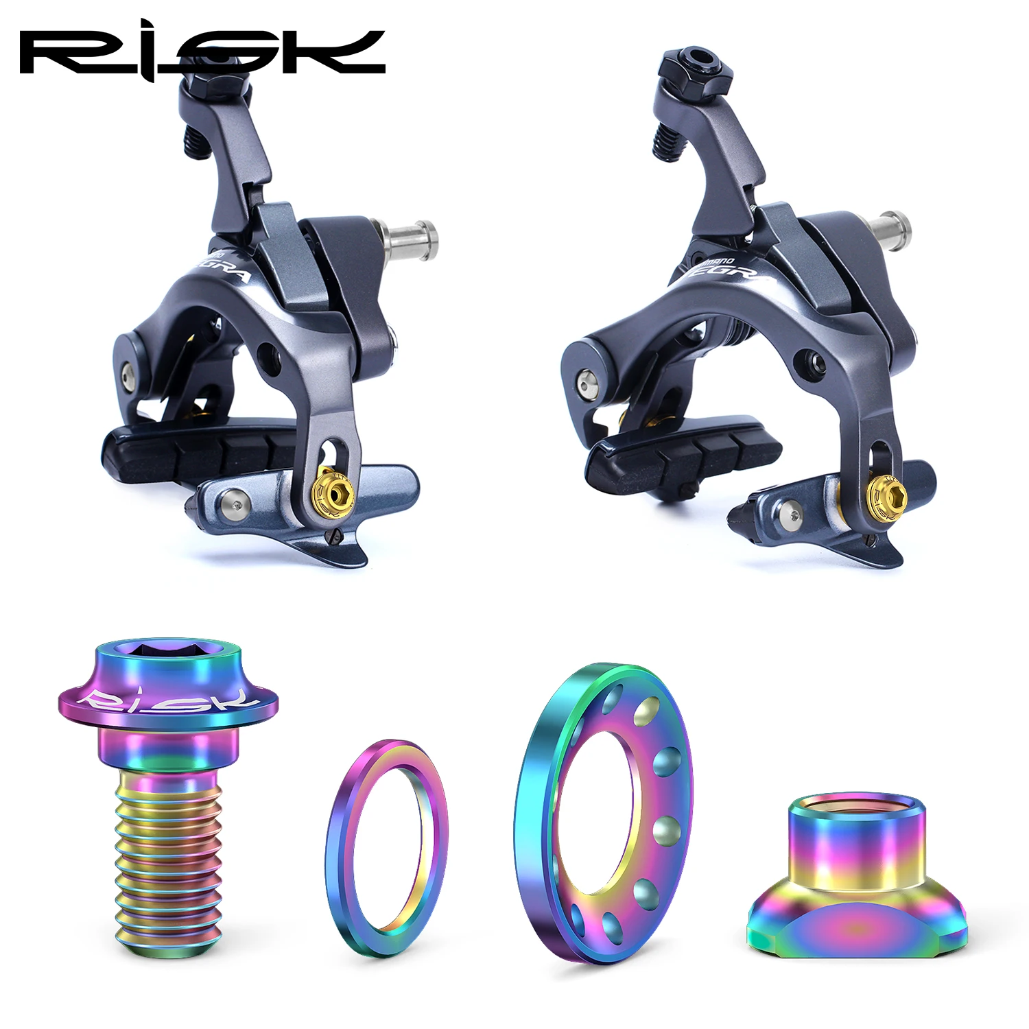 RISK Titanium Alloy Highway C Brake Clamp Ring Brake Block Brake Leather Fixing Screw Kit R8000 UT6800 DA9000