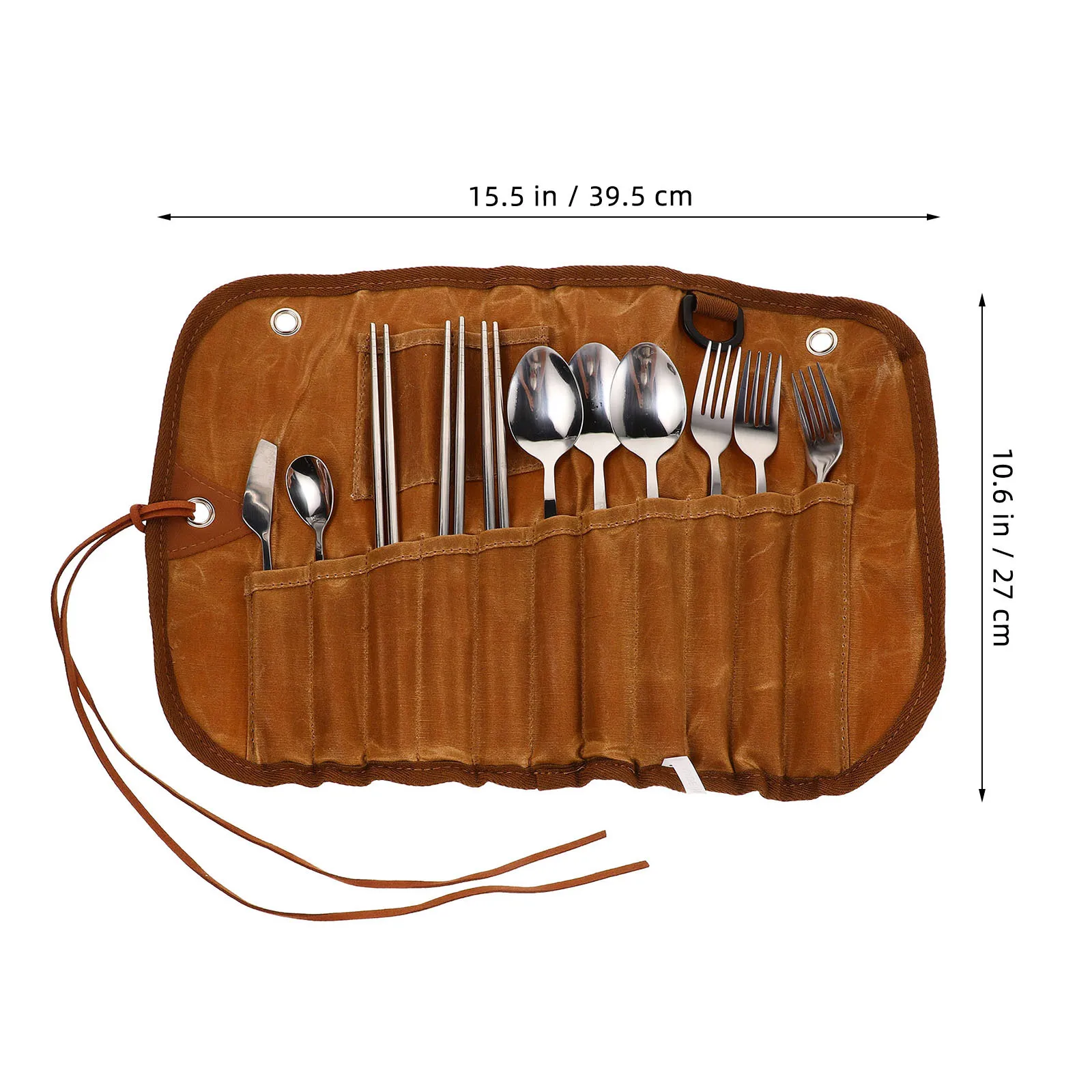 1 مجموعة أدوات المائدة في الهواء الطلق المنظم الفولاذ المقاوم للصدأ أواني التخييم مجموعة المحمولة حقيبة التخزين مخيم أدوات المائدة شوكة ملعقة عيدان