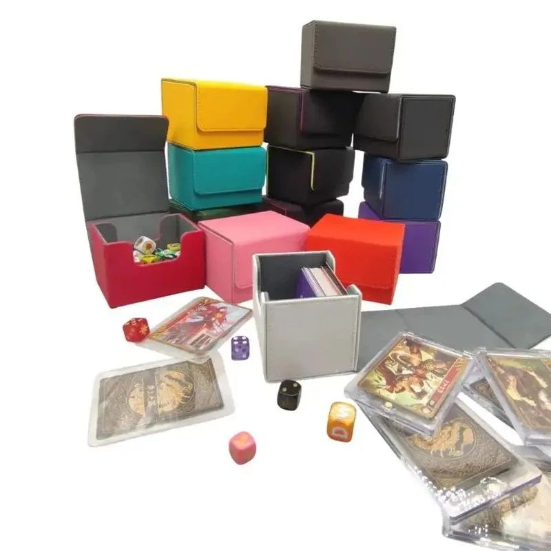 100+ صندوق بطاقات توصيل جانبي قابل للطي، صندوق تخزين بطاقات كوكب جلدي، صندوق بطاقات محيطي للعبة، صندوق بطاقات تخزين لعبة كينج #4
