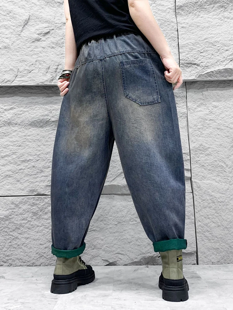 Max LuLu 2024 Spring Fashion Jeans Womens Loose Embroidery Holes Harem Pants Ladies Classic Casual Vintage Punk Denim Trousers