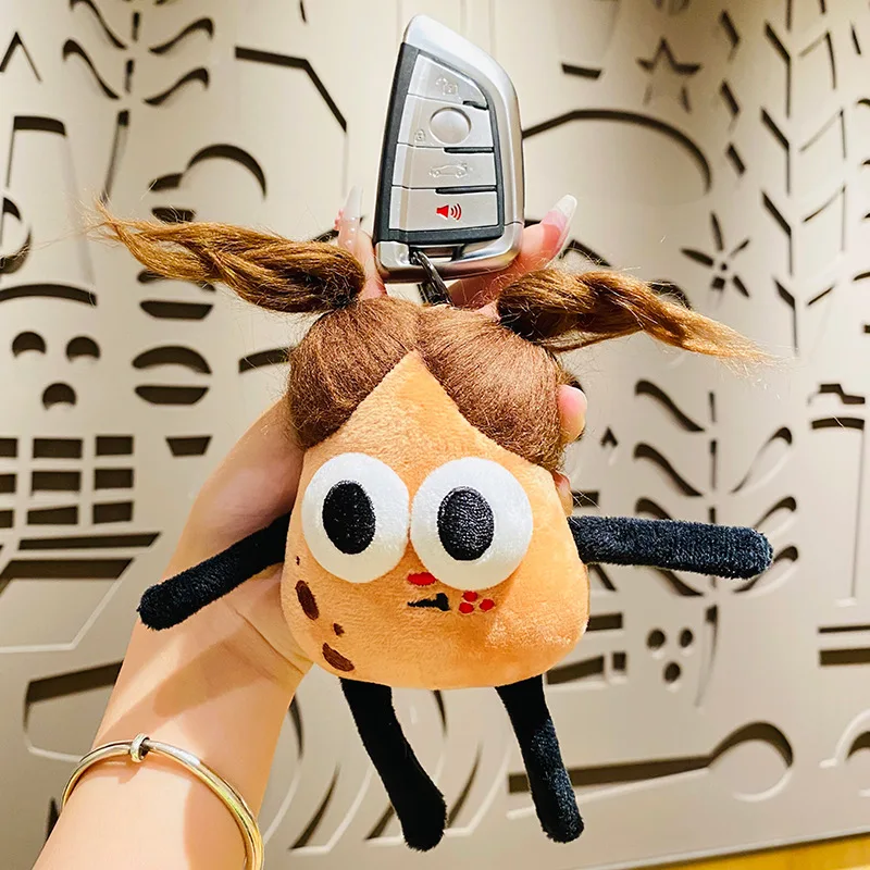 Creative Plush Fried Hair Big Eye Potato Character Key Chain Cartoon Sausage Mouth Potato Doll Toy Car Keychain Bag Pendant Gift