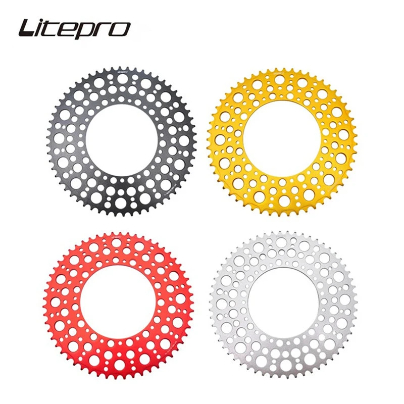 Liteproelite Starry Sky Bubble Chainring 130BCD Round 54T 56T 58T Tooth Plate MTB Mountain Bike Folding Bicycle Chainwheel