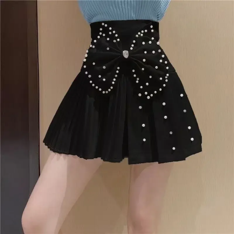 Süße plissierte hohe Taille kurze Faltenröcke für Frauen Kawaii Mini weiße Qualität Premium Harajuku koreanischen Stil Casual Frau Rock