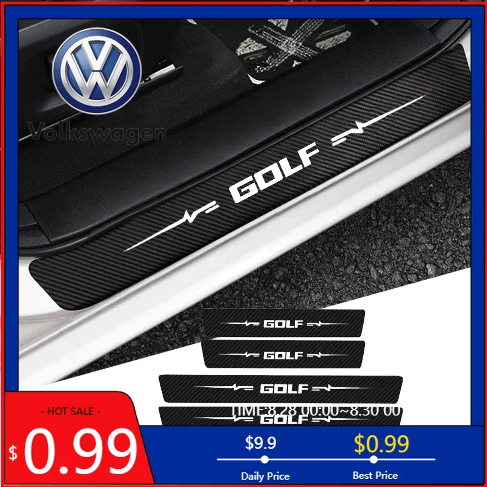

Наклейки на пороги VW 2026 для Volkswagen VW Golf 4 6 MK4 Passat Polo B6 B7 R Line Jetta GTI GTD, защита задних дверей от царапин