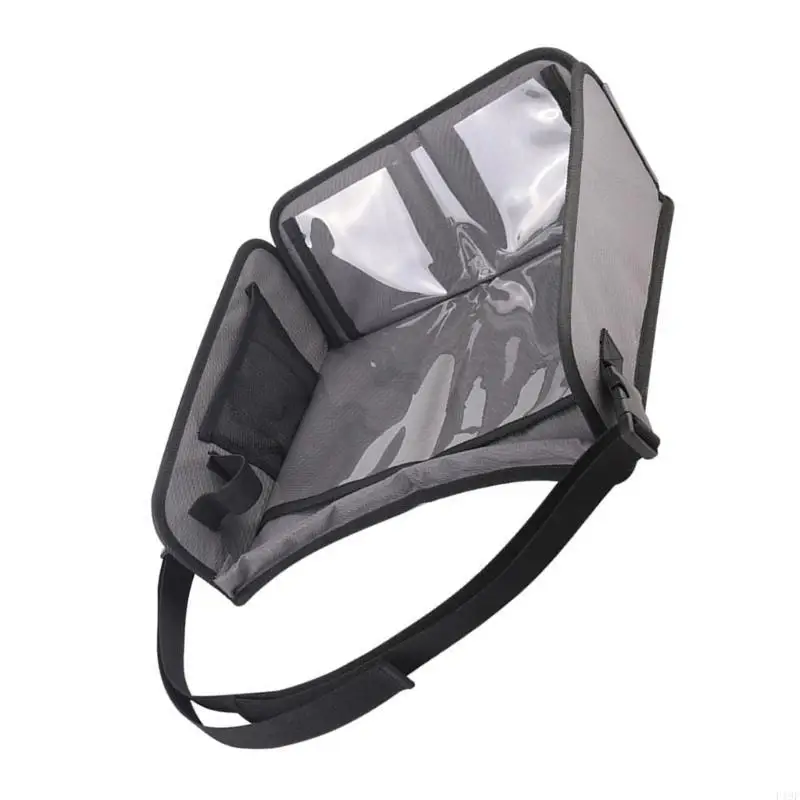 F19F Kids Travel Tray for Car and Aircraft with Detachable Tablet Holder and Multiple Storage Pockets for Long Trip