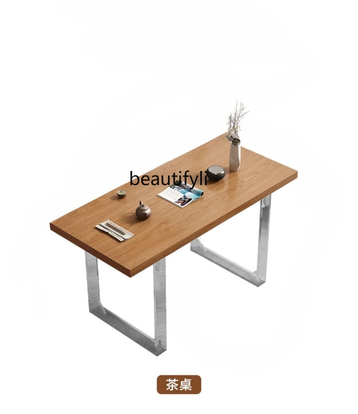 

Home Balcony Tea Table Simple Modern Table-Chair Set Suspended Coffee Table Small Apartment Tea Making Table Log