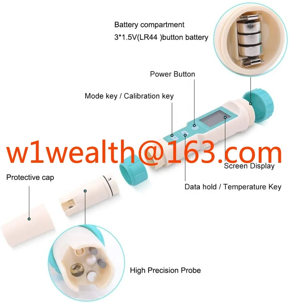 7 in 1 Water Quality Meter Digital PH Meter EC TDS