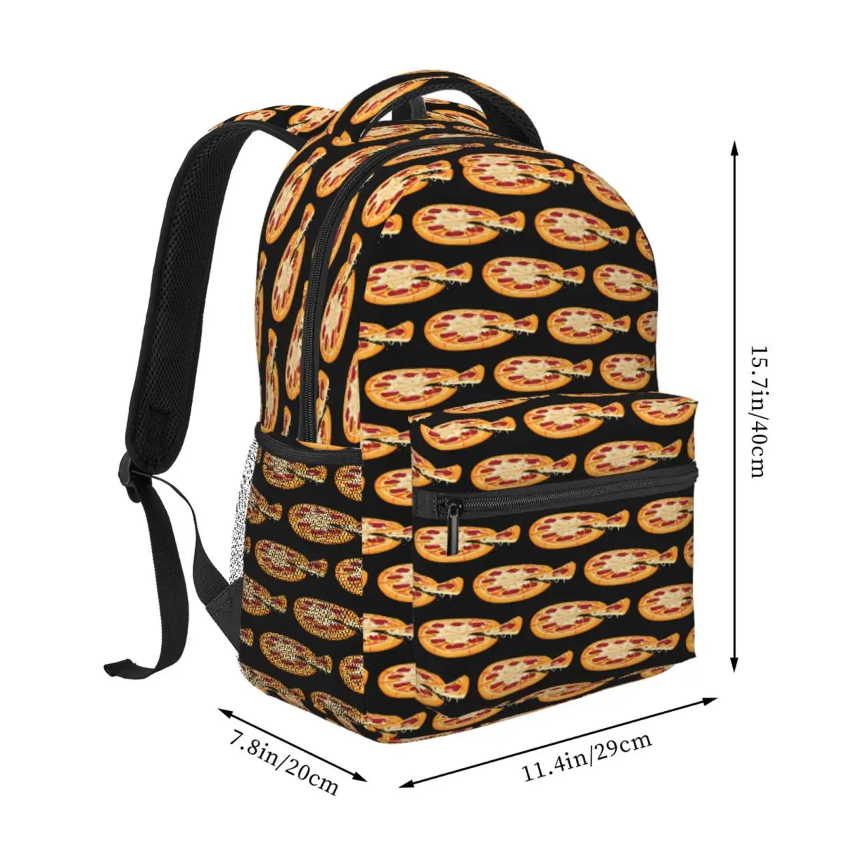 Yummy Thin Crust Pizza Backpack Student BookBag Kids School Bag Computer Shoulder Bags for Boys Girls