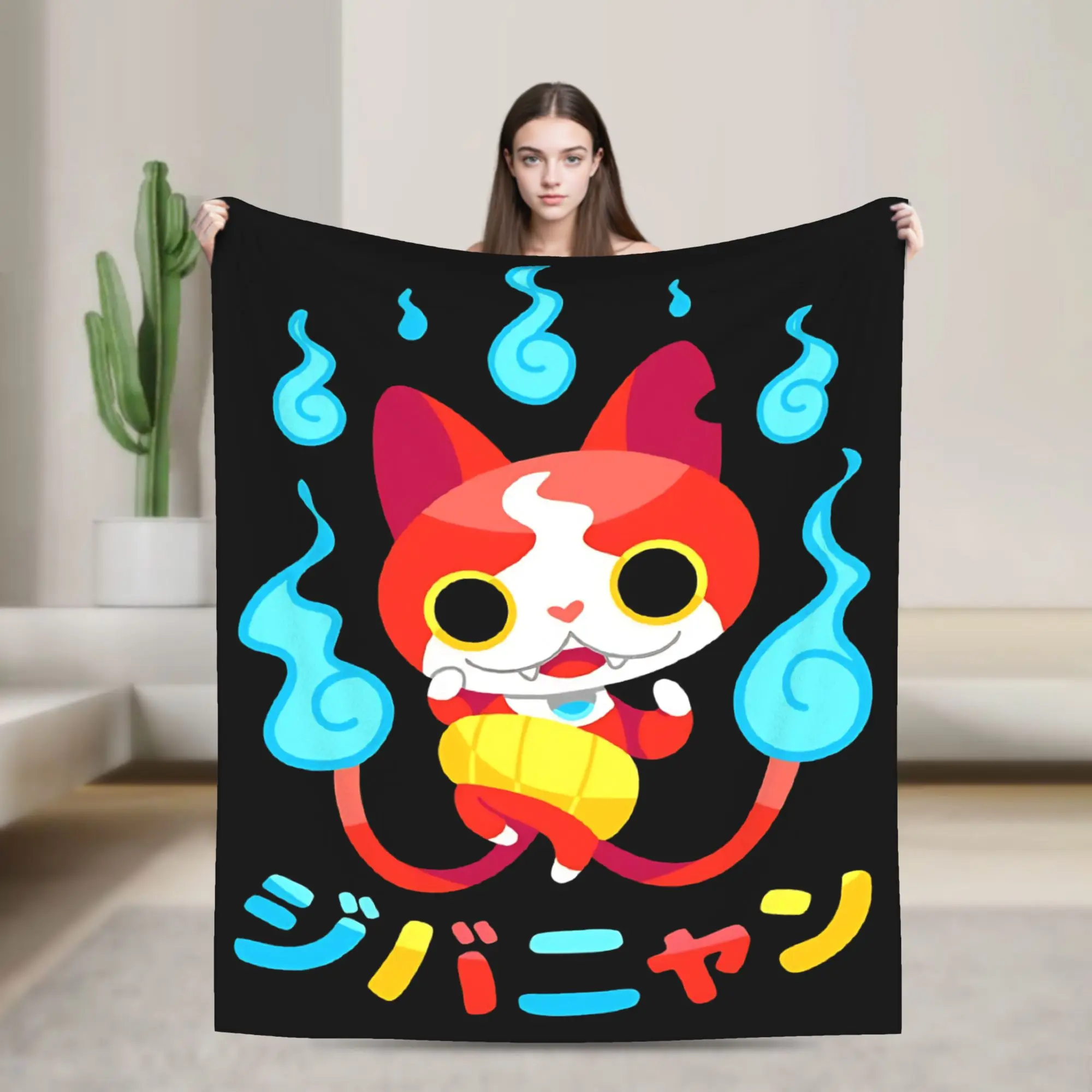 Yokai Watch Game Flannel Throw Blanket Jibanyan S Blanket for Bed Car Super Soft Quilt