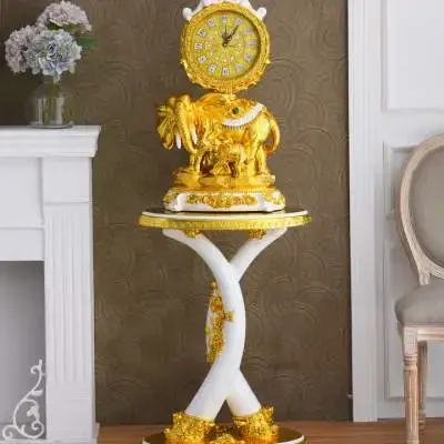 European-Style the Grandfather Clock Vertical Living Room Clock Decoration Golden American Style Luxury Clock