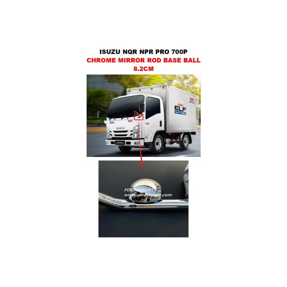

FDONG 1 Set 2 Pcs Chrome Mirror rod base balls 8.2cm for ISUZU 700P NQR175 NPR150 NMR130 NLR130 PRO