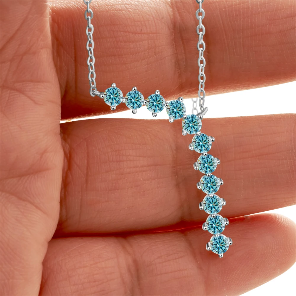 1,1 CT Moissanit-Halskette aus Sterlingsilber 925, langlebig, Pass-Diamant-Tester, Hochzeitsgeschenk für Frauen, Brautparty, Schmuck, Geschenk