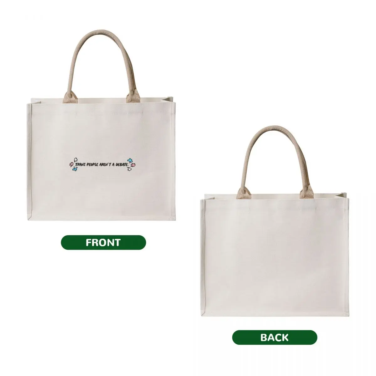 Trans people aren’t a debate Heartstopper Tote Bag eco bag folding canvas tote Customizable tote bag shopping cart bags