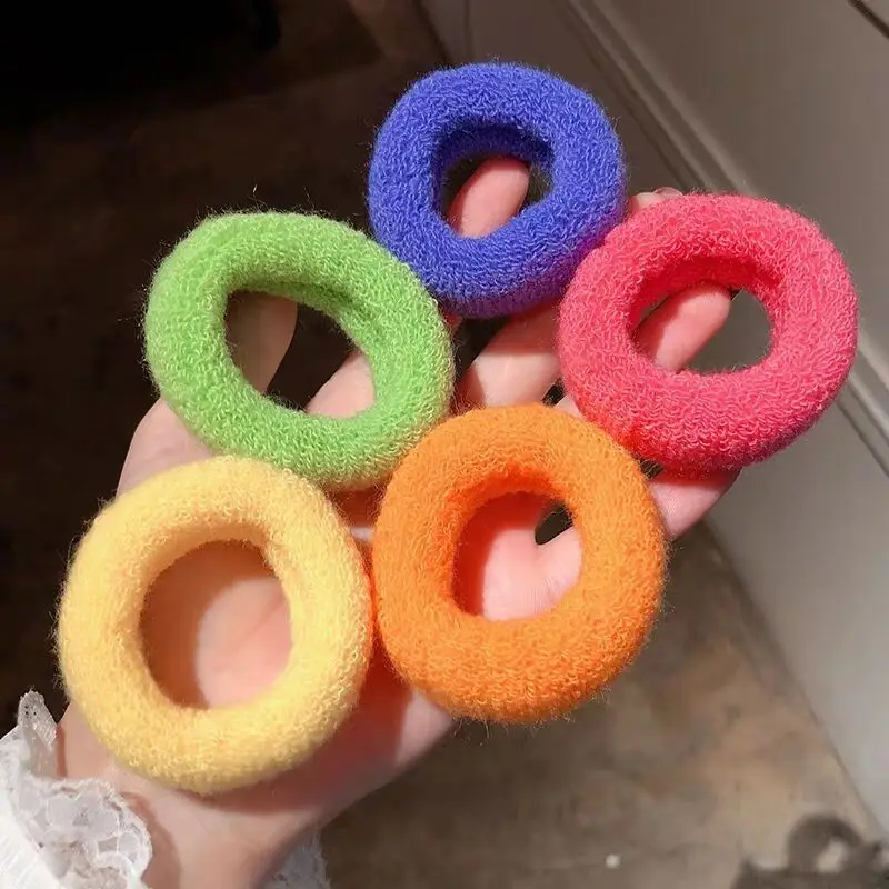 12Pcs Girls Colorful Basic Elastic Hair Bands Children Hair Tie Gum Thickness Scrunchie Rubber Bands Kids Hair Accessories