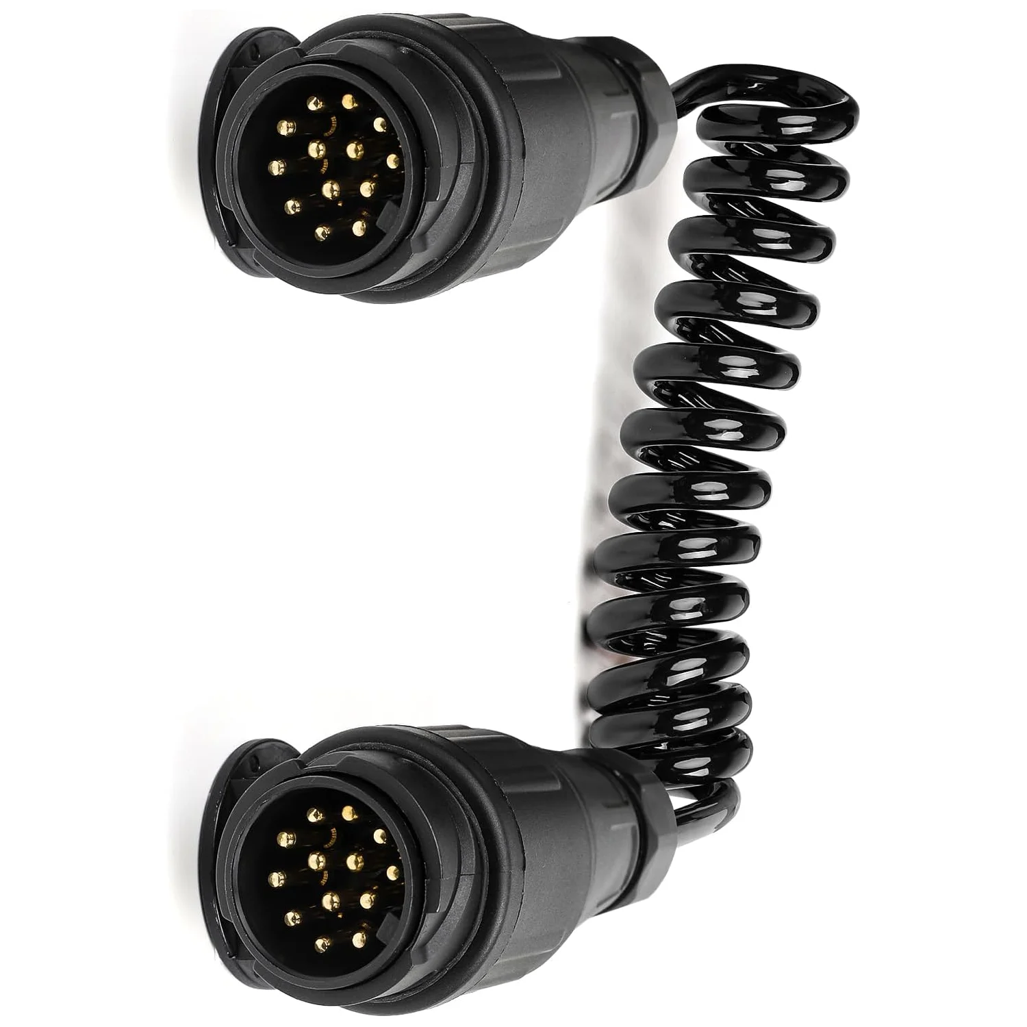 13ピン-トレーラー延長ケーブル-2m-12v-スパイラルコネクタープラグ-13ウェイ牽引ケーブル-トレーラー-キャラバン-トラック-ボート用