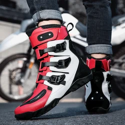 New Comfortable Leather Protective Boots Anti-slip Wear-resistant New Waterproof Men's Dirt Bike Shoes Men's Motorcycle Boots