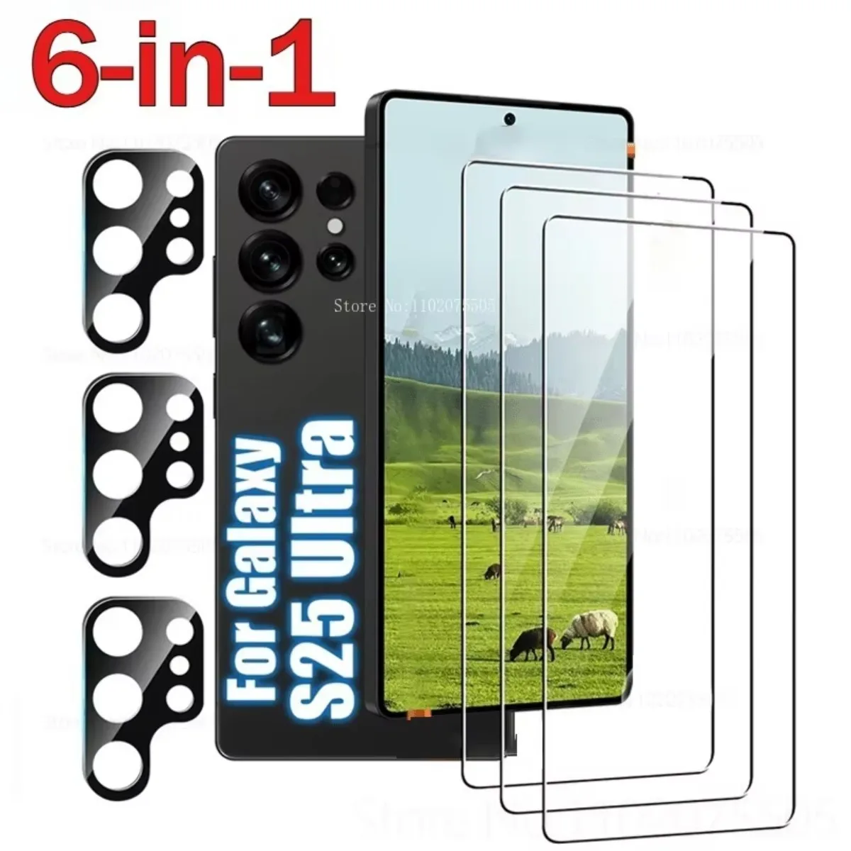 

[6-in-1]3pcs Screen Protector and 3pcs Camera Lens Protector for Samsung Galaxy S25 Ultra S24 Ultra S25 Plus S24FE S24 Plus Film