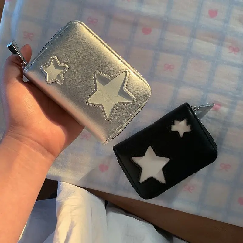9 Card Slots Star PU Card Holder Portable Multifunctional Travel ID Coin Card Wallet