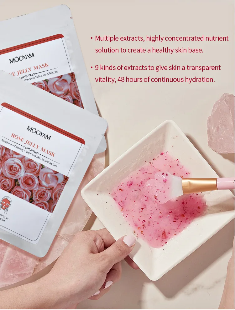 Jelly crystal mask powder hydrating repair rose petal soft mask powder 100g beauty salon bagged fruit Frozen facial mask powder